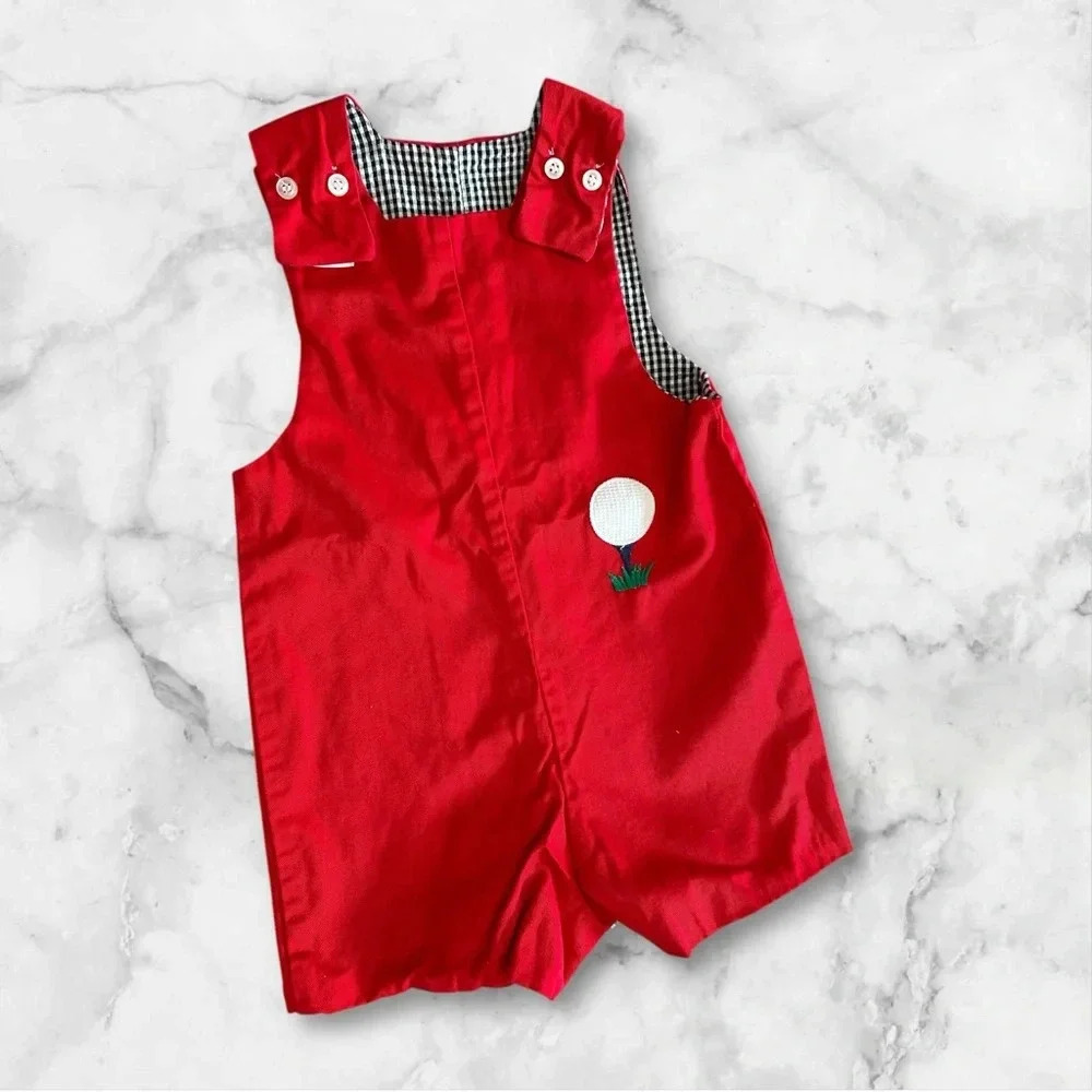 Bailey Boys Reversible Golf and Cement Truck Romper 18 months
